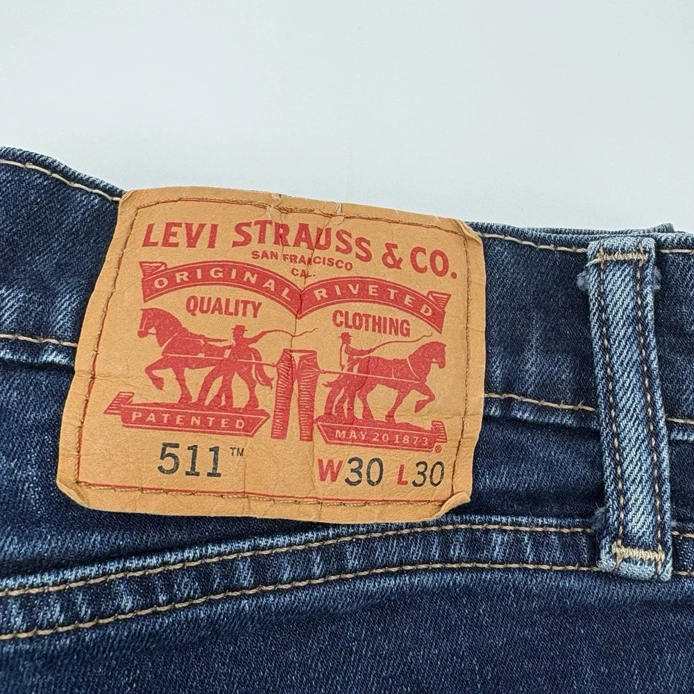 Levi's 511 Slim Jeans Mens 30x30 Blue Denim Stretch Fit Pants